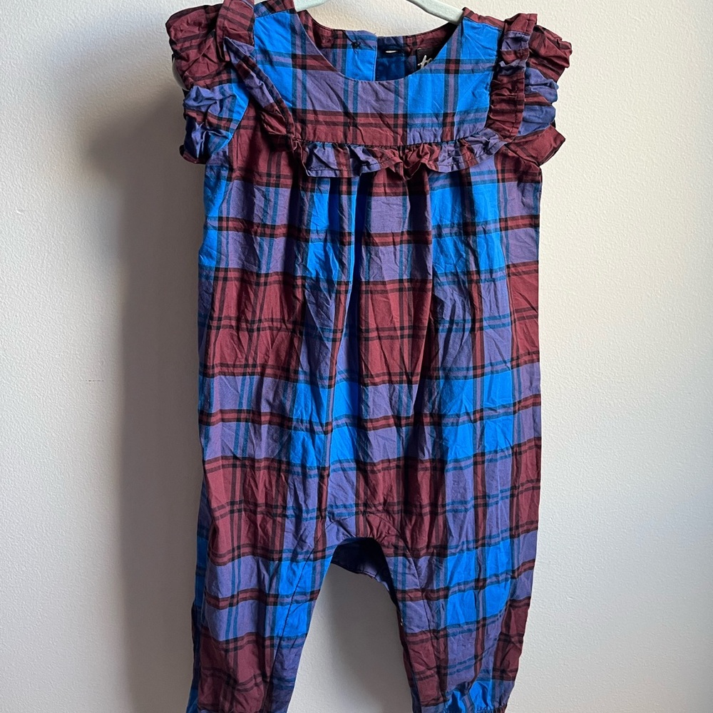 TEA Collection Family Plaid Ruffle Romper | Size 9-12 Months | Plaid - Picture 4 of 4